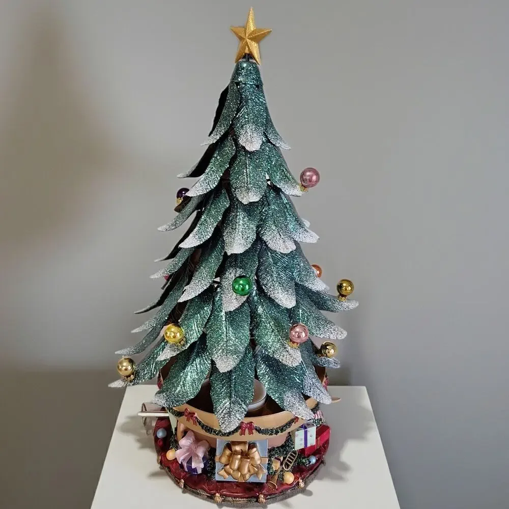 PartyLite Musical Glowing Christmas Tree P7920 Tea Light Candle Holder Works 15